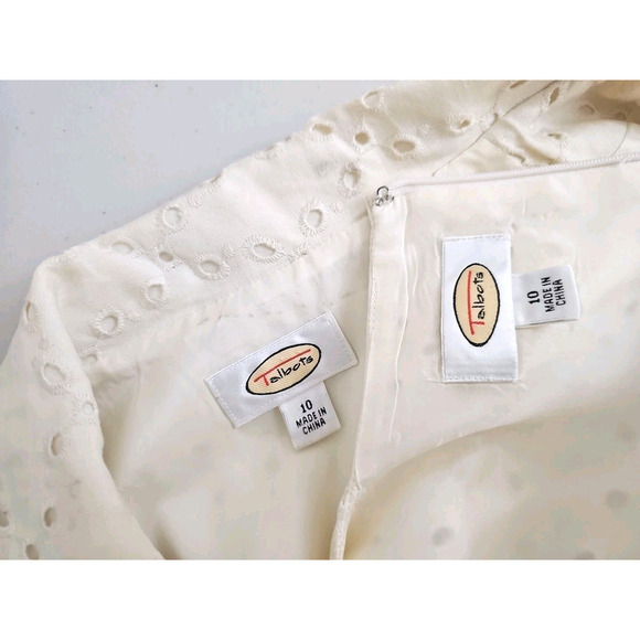 Talbots ~Woman Size 10~ Creme 2 Pc. Set 100% Linen Dress/Blazer Fully Lined. - Picture 13 of 16
